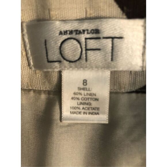 Linen Loft Ann Taylor BROWN CREAM FLORAL LINEN-BLEND STRAIGHT SKIRT SIZE 8 - Picture 10 of 11